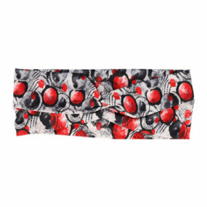 Haarband Twist 9cm – Cirkelprint – Jersey Stof – Wit Zwart Rood