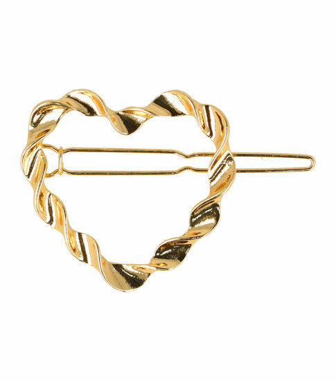 2110679823 Haarspeld haarclip - Hart vorm gedraaid 4cm - Goud