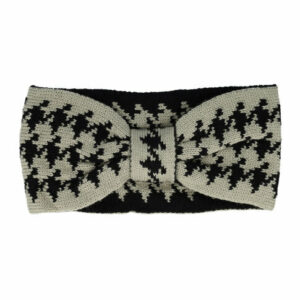 Haarband Knoop 11cm – Ruitprint – Gebreide Stof – Zwart Grijs