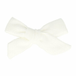 Haarspeld Duckklem 8cm – Strik van Ribstof – Wit