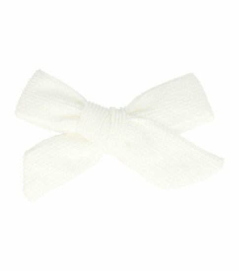 Haarspeld Duckklem 8cm – Strik van Ribstof – Wit