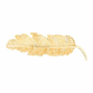 Haarspeld Patentspeld Veervorm 7cm – Metaal Feather – Goud