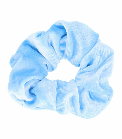 2110680609 Haarelastiek Scrunchie – Basic – Velvet Stof – Lichtblauw