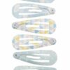 2110681062 Haarspeld Klikklak 3 cm - Mini Pastel Print - Blauw Wit Geel - Set van 6