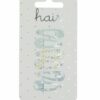 2110681065 Haarspeld Klikklak 3 cm - Mini Pastel Print - Blauw Wit Geel - Set van 6