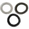 Haarelastieken Invisibobble - Metallic telefoondraad - Zwart grijs zilver – Set van 3