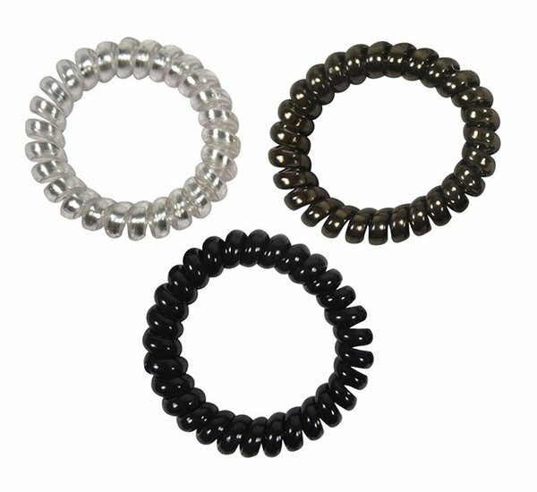Haarelastieken Invisibobble - Metallic telefoondraad - Zwart grijs zilver – Set van 3