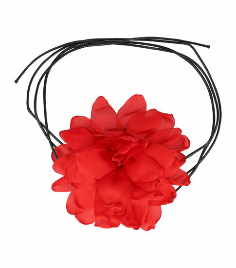 2110681431 Haarband bloem - Veter striklint - Rood