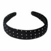 2110681578 Haarband Diadeem 3cm – Studs & Velvet Stof – Zwart