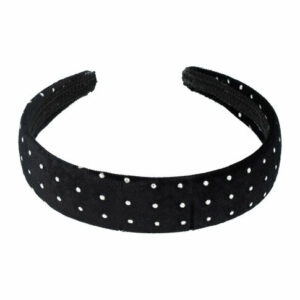 Haarband Diadeem 3cm – Studs & Velvet Stof – Zwart
