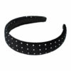 2110681587 Haarband Diadeem 3cm – Studs & Velvet Stof – Zwart