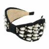 2110681641 Haarband Diadeem 8cm – Statement – Parelkralen & Strass Steentjes – Handmade – Zwart