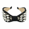 2110681650 Haarband Diadeem 8cm – Statement – Parelkralen & Strass Steentjes – Handmade – Zwart
