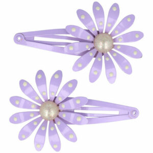 Haarspeld Klikklak 7 cm - Bloem Metaal - Paars - Set van 2