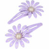 2110681854 Haarspeld Klikklak 7 cm - Bloem Metaal - Paars - Set van 2