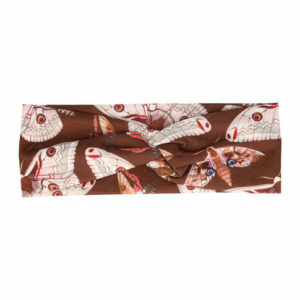 Haarband Twist 7,5cm – Vlinderprint – Jersey Stof – Wit Roze Bruin