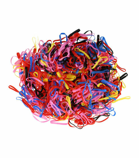 2110709004 Haarelastiekjes mini - Mix kleuren 3cm – Roze zwart rood geel blauw - Set van 500