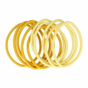 Haarelastieken basic - Smal zonder metaal - Geel - Set van 10