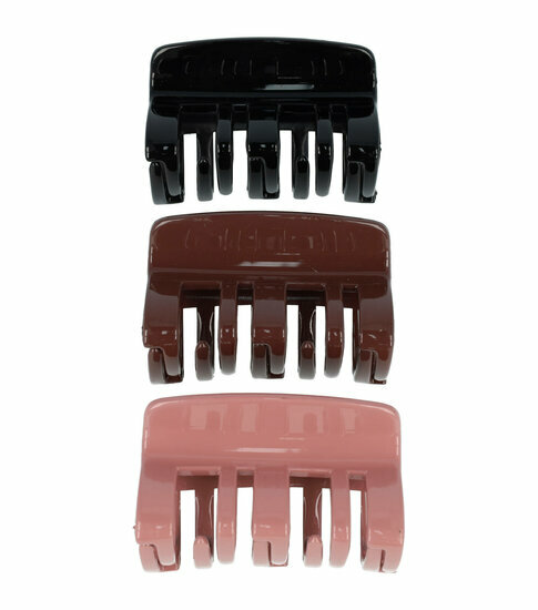 2110709049 Haarspeld Haarklemmen 8cm – XL Recht Model – Zwart Bruin Roze – Set van 3