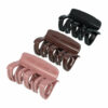 2110709058 Haarspeld Haarklemmen 8cm – XL Recht Model – Zwart Bruin Roze – Set van 3