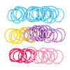 2110709091 Haarelastiekjes mini - Dun zonder metaal 2cm - Roze paars geel blauw - Set van 50