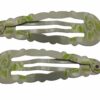 2110709112 Haarspeld Klikklak 5 cm - Bloemenpatroon - Grijs Groen - Set van 2