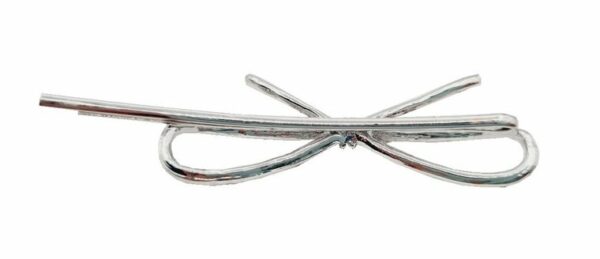 2110714104 Haarspeld schuifspeldje - Strik strass steentjes 7cm - Zilver