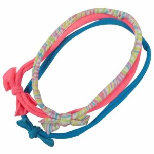 2110714116 Haarband Knoop 1cm – Kinderhaarband met Strikje – Blauw Roze Multicolor – Set van 3