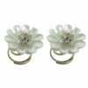 Haarspeld curlies - Bloem strass steen 1,5cm - Wit zilver - Set van 2