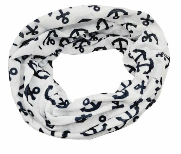 2110714167 Haarband multifunctioneel - Maritiem patroon 45x25cm - Wit grijs