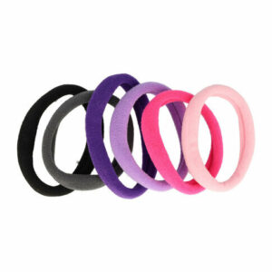 Haarelastieken basic - Endless - Roze paars grijs zwart – Set van 6