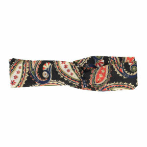 Haarband Twist 5cm – Paisleyprint – Gladde Stof – Multicolor Zwart