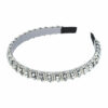 2110714434 Haarband Diadeem 1,3cm – Facetkralen & Streeppatroon – Zilver Grijs