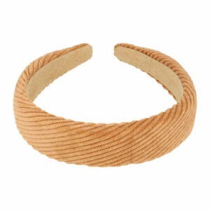 Haarband Diadeem 3cm – Zacht Gevuld – Ribstof – Lichtbruin