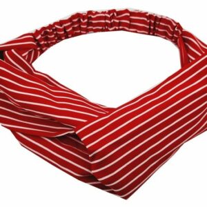 Haarband Twist 5cm – Streepprint – Gladde Stof – Wit Rood