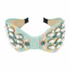 2110723092 Haarband Diadeem 8cm – Statement – Parelkralen & Strass Steentjes – Handmade – Blauw