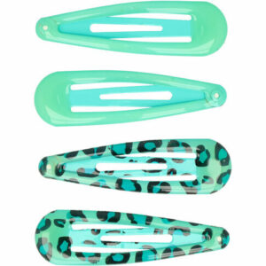Haarspeld Klikklak 5 cm - Panterprint Epoxy - Groen - Set van 4