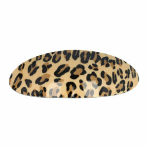 Haarspeld Patentspeld Ovaal 10cm – Panter Patroon – Zwart/Bruin/Beige