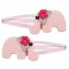 2110723380 Haarspeld Klikklak 4 cm - Olifant Vilt - Roze - Set van 2