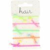 2110727343 Haarelastieken – Dun Ribbel-Elastiek – Knoop & Kralen – Neonkleuren - Set van 5