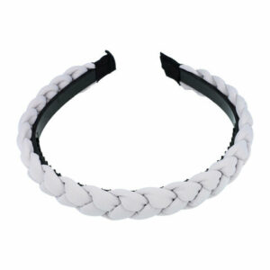 Haarband Diadeem 2cm – Gevlochten Stof & Kunststof – Grijs