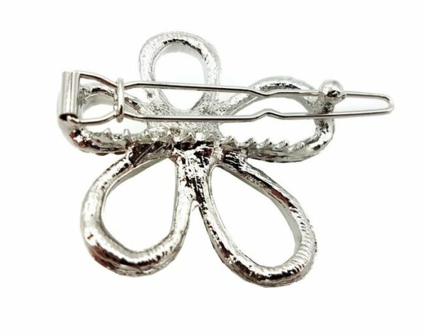 2110727406 Haarspeld Haarclip 3,5cm - Bloem Parel Strass Steentjes - Zilver Wit