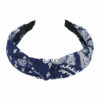 2110727463 Haarband Diadeem 3cm – Knoop & Paisleyprint – Donkerblauw