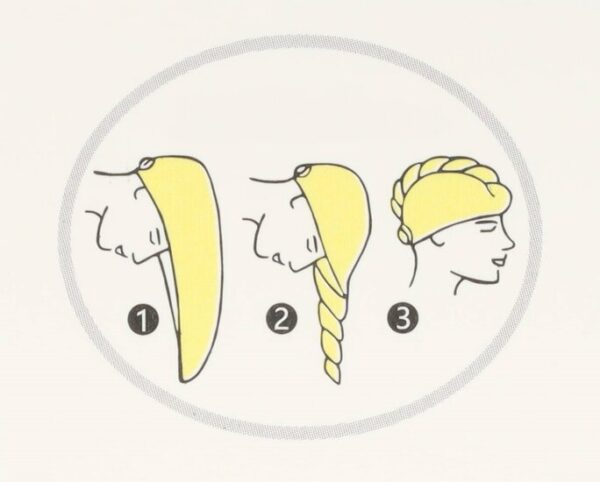 2110727496 Haardoek Haarhanddoek Microvezel – Zigzag Patroon Sneldrogend met Lus & Knoop – Onesize – Paars Wit