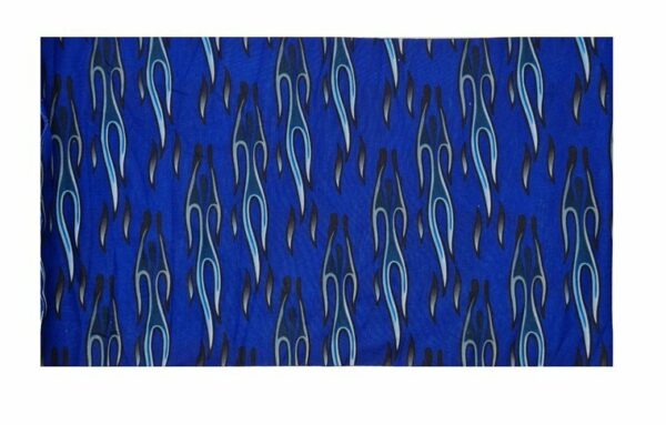 2110727559 Haarband multifunctioneel - Vlammen patroon 45x25cm - Blauw