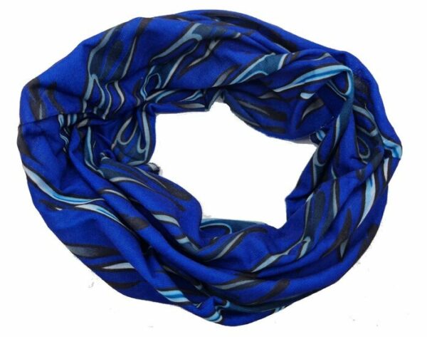 2110727562 Haarband multifunctioneel - Vlammen patroon 45x25cm - Blauw
