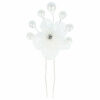 2110727760 Haarspeld Haarpin - Bloem voile stof parels - Wit zilver