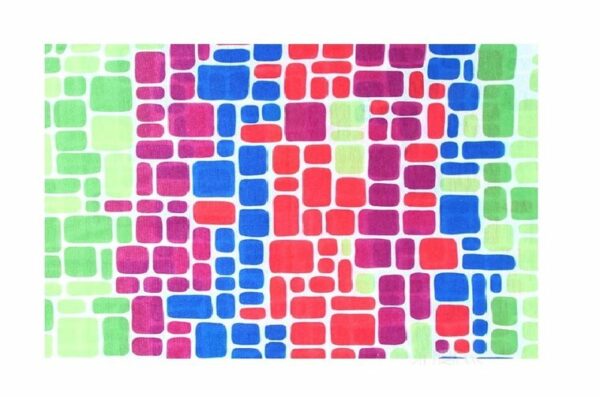 2110727880 Haarband multifunctioneel - Blok patroon 45x25cm - Multicolor