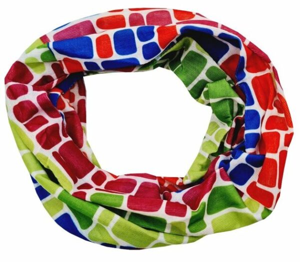 2110727883 Haarband multifunctioneel - Blok patroon 45x25cm - Multicolor