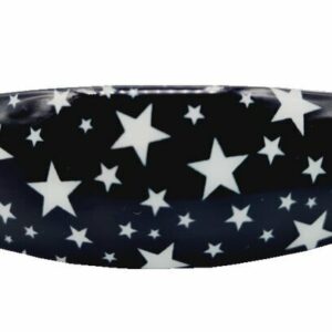 Haarspeld Patentspeld Ovaal 9cm - Sterren Print - Zwart/Wit